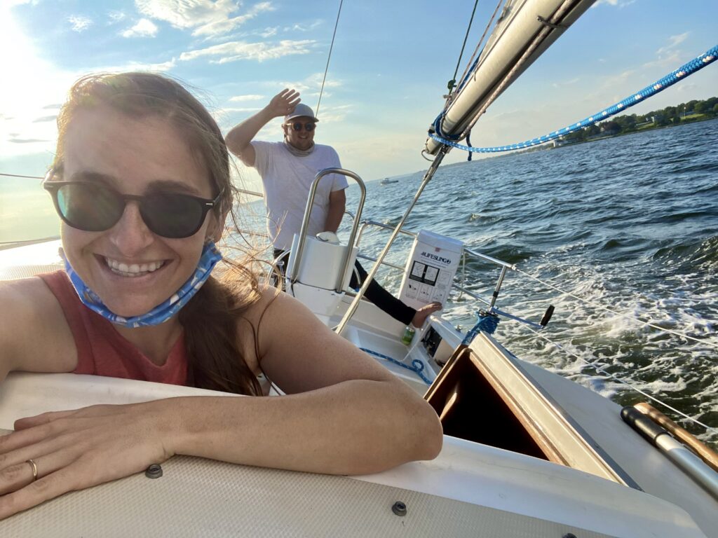 Kate and Alex sailing