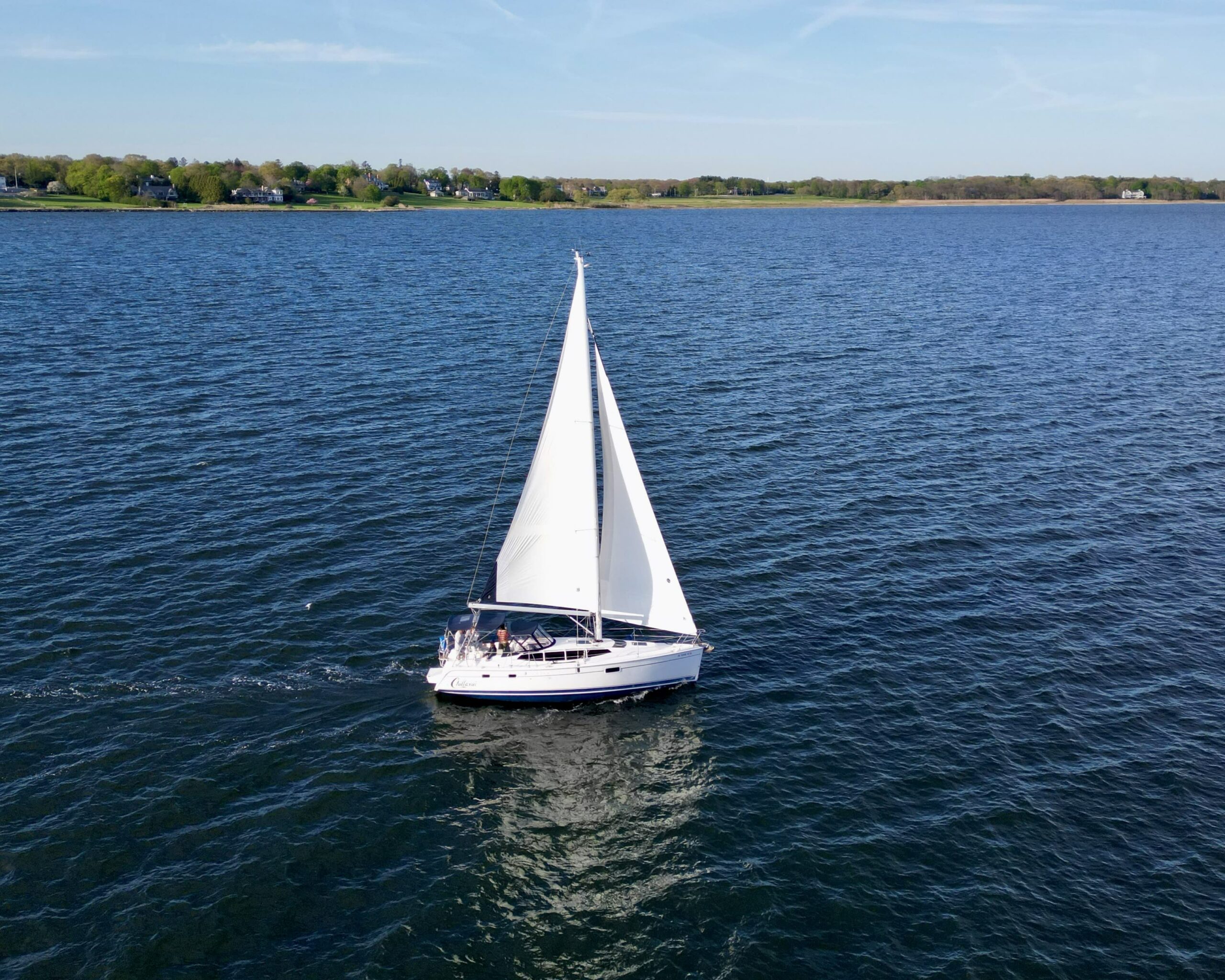 Chillaxin yacht on the water