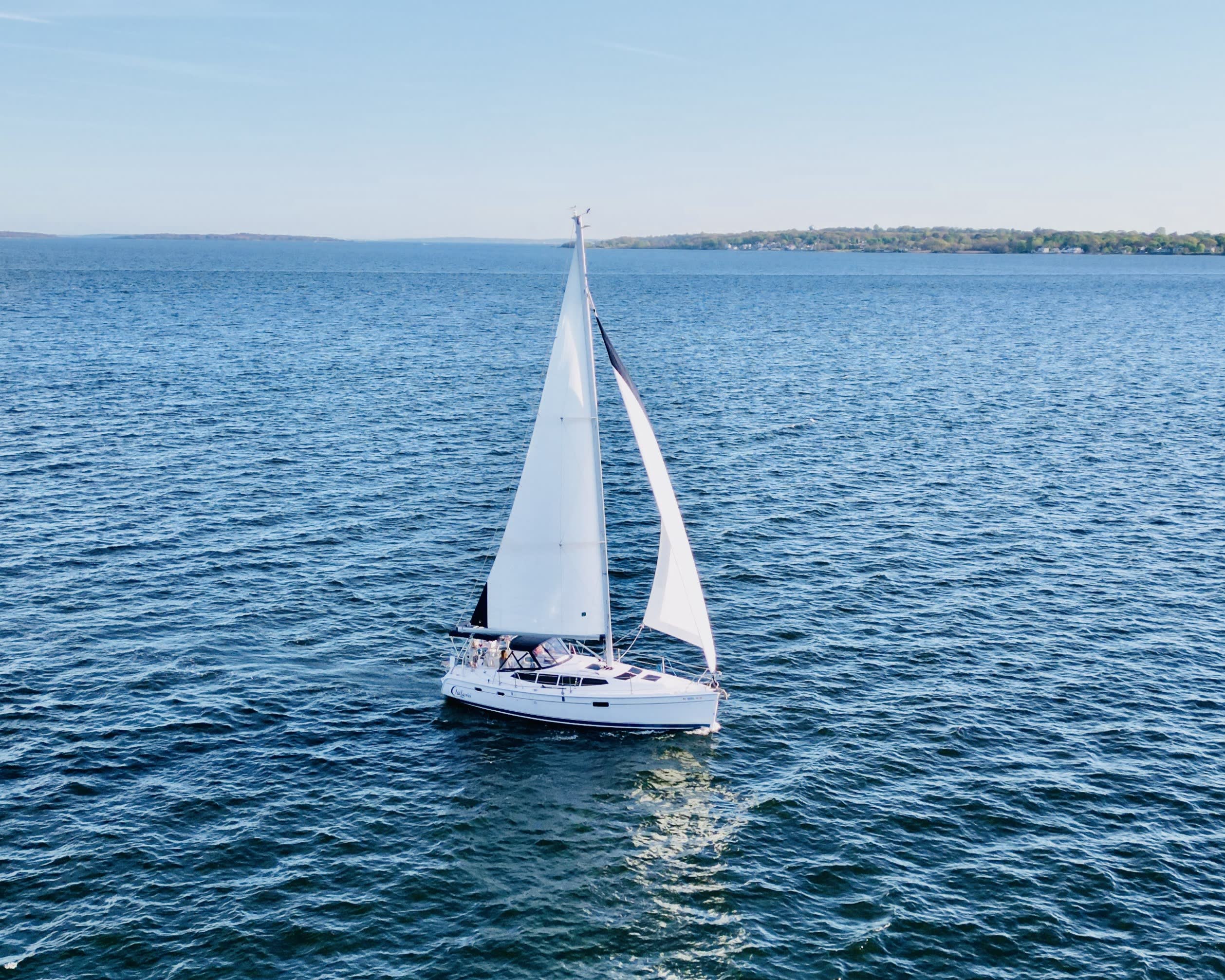 Chillaxin yacht on the water