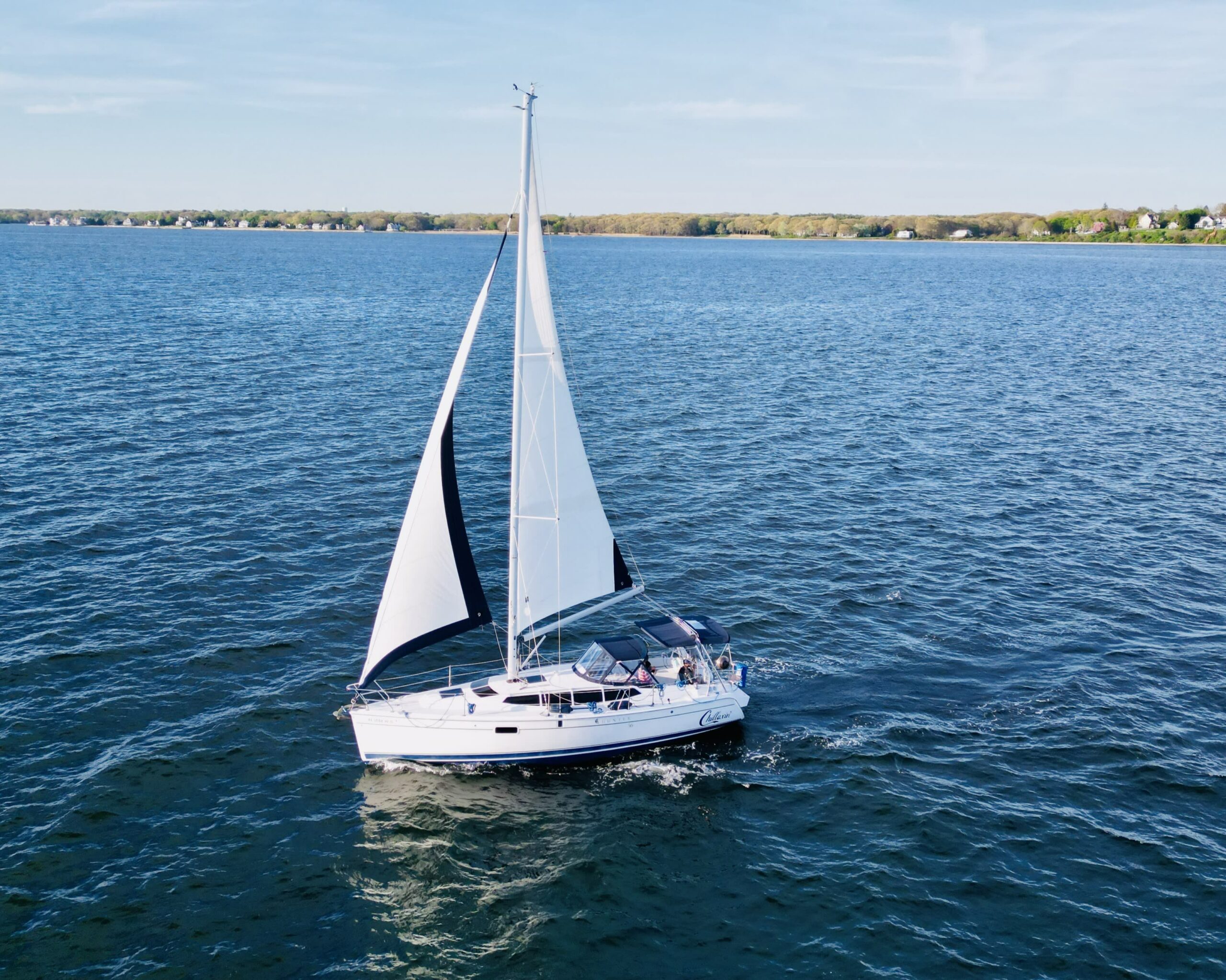 Chillaxin yacht on the water