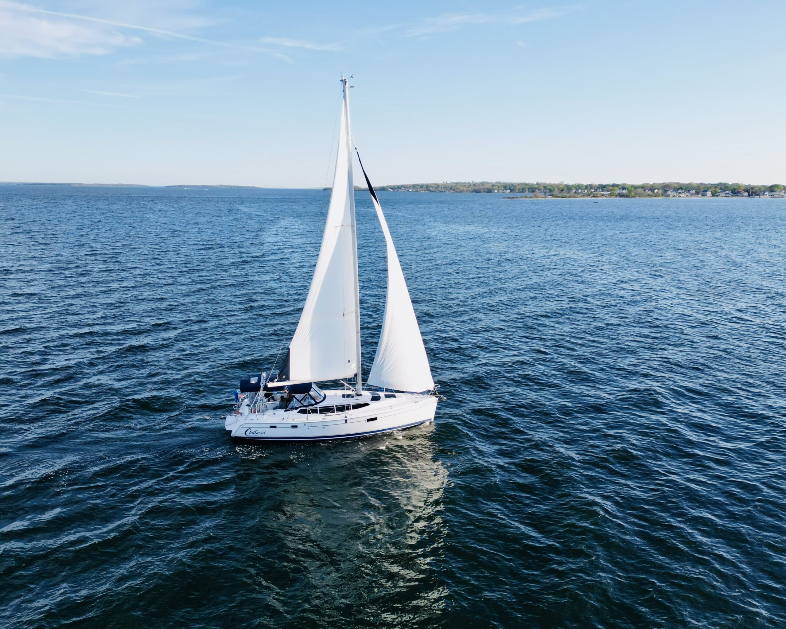 Chillaxin yacht on the water