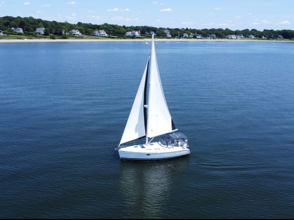 Chouette yacht sailing on the water